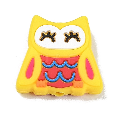 Owl Food Grade Eco-Friendly Silicone Focal Beads SIL-B001-01A-1