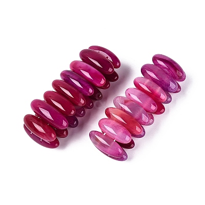 Oval Natural Agate Beaded Stretch Bracelets for Women Men G-Q601-23F-1