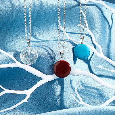 Synthetic Gemstone & K9 Glass Pendants G-PH0001-03-1