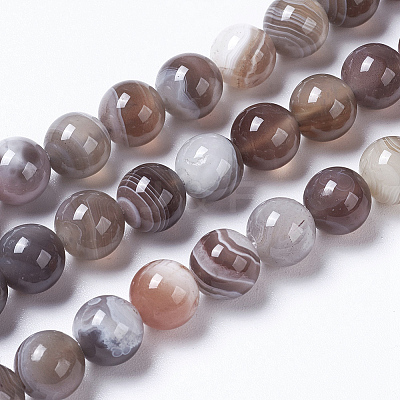Round Natural Botswana Agate Bead Strands X-G-I166-02-6mm-1