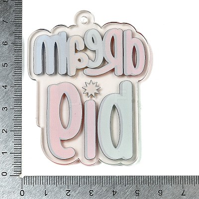 Transparent Printed Acrylic Pendants OACR-E043-10A-1