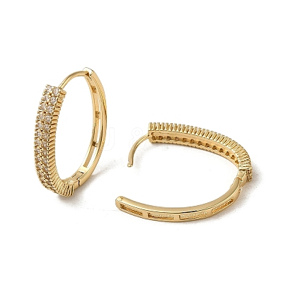 Brass Micro Pave Cubic Zirconia Hoop Earring EJEW-L271-21KCG-03-1