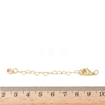 Paw Print Brass Enamel Chain Extender KK-B148-05G-02-1