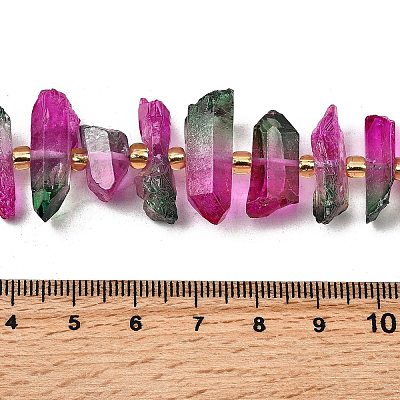 Electroplated Natural Quartz Crystal Beads Strands G-F800-D09-1