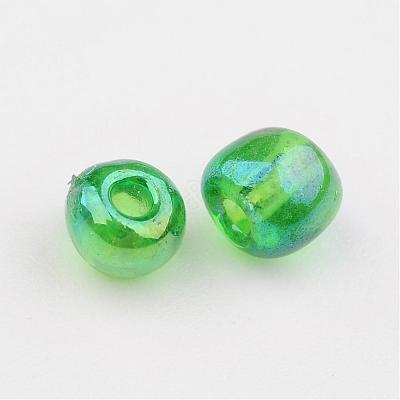 Transparent Rainbow Colours Round Glass Seed Beads X-SEED-A007-4mm-167-1