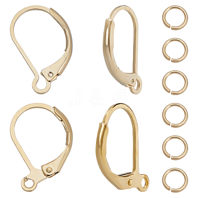 40Pcs 2 Styles Brass Leverback Earring Findings DIY-CN0002-85G-1