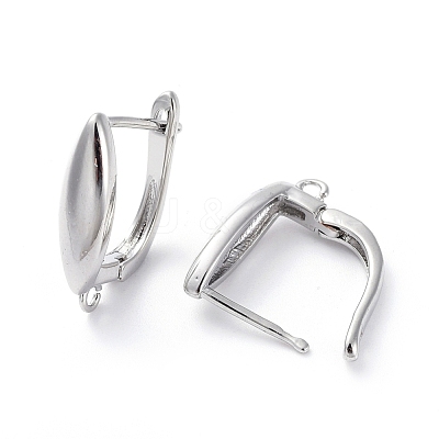Brass Hoop Earring Findings with Latch Back Closure KK-L180-114P-1