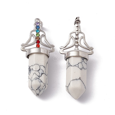 Synthetic Howlite Big Pointed Pendants G-I342-01P-11-1