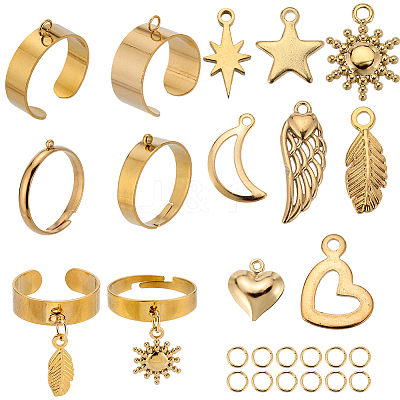 DIY Charm Cuff Ring Making Kit DIY-SC0023-58-1