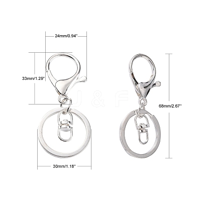 Iron Alloy Lobster Claw Clasp Keychain KEYC-D016-S-1