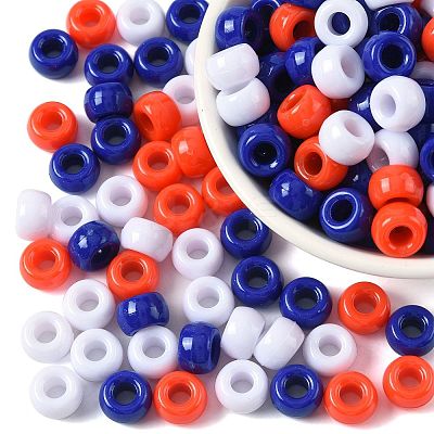 600Pcs 3 Colors Opaque Plastic Beads KY-FS0001-39-1