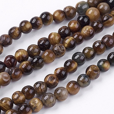 Natural Tiger Eye Round Bead Strands LS-G-R200-6mm-1