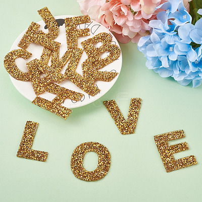 Alphabet Rhinestone Patches FW-TAC0001-01F-1