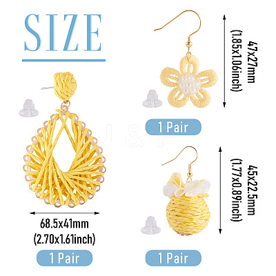 3 Pairs 3 Styles Earrring Sets EJEW-TA000-70B-1