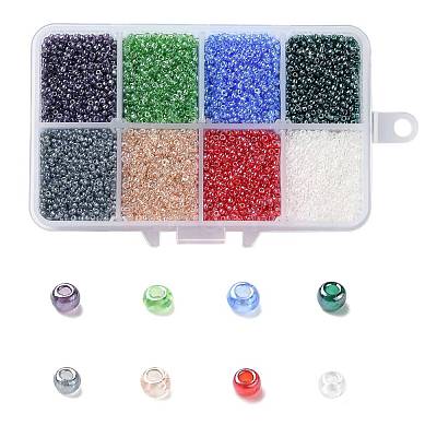 FGB 200G 8 Colors 12/0 Grade A Round Glass Seed Beads SEED-JP0010-02-2mm-1