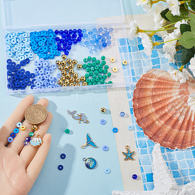 Ocean Theme DIY Beads & Pendants Jewelry Making Finding Kit DIY-SC0025-36-1