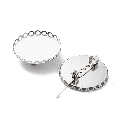 Non-Tarnish 304 Stainless Steel Brooch Base Settings LS-FIND-D035-03E-P-1