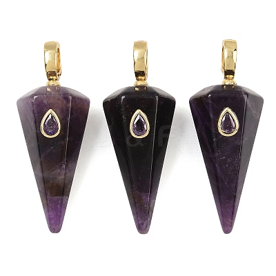 Natural Amethyst Pointed Pendants GG-CBA19F2-02G-07-1