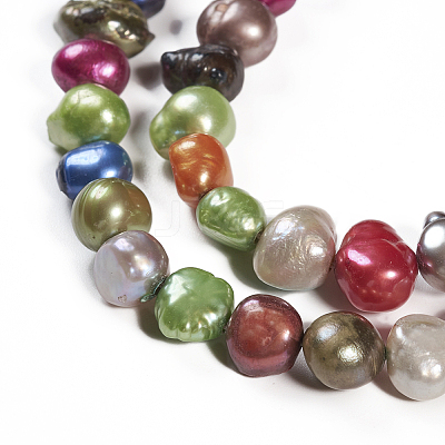 Dyed Natural Cultured Freshwater Pearl Beads Strands PEAR-R012-20-1