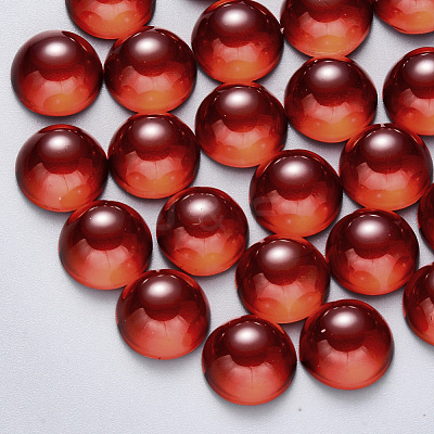 Transparent Spray Painted Glass Cabochons GLAA-S190-013B-B02-1