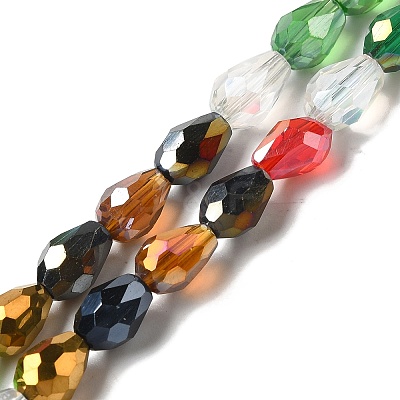 Electroplate Glass Beads Strands EGLA-D015-7x5mm-38-1