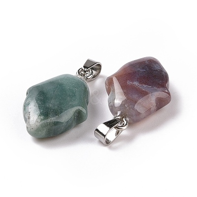 Natural Indian Agate Pendants G-B041-03P-01-1