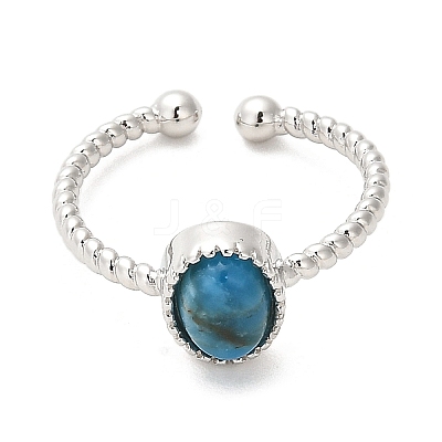 Natural Apatite Open Cuff Ring RJEW-M166-04P-G-1