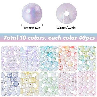 10 Colors Opaque Acrylic Beads SACR-SC0001-41-1
