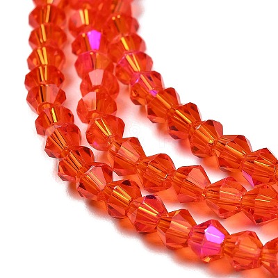 Transparent Electroplate Glass Beads Strands GLAA-F029-4mm-D14-1