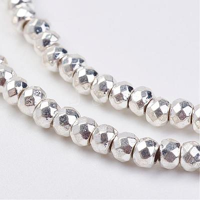 Non-magnetic Synthetic Hematite Beads Strands G-P262-29-2x3mm-S-1