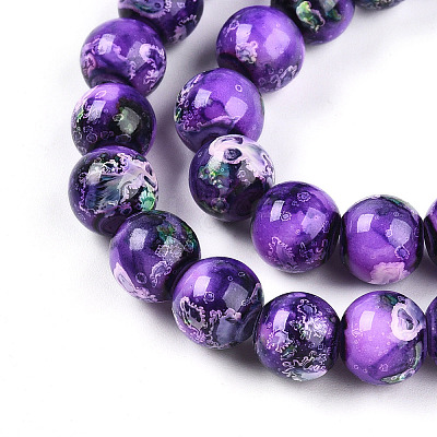Baking Paint Glass Beads X1-DGLA-N003-10mm-A07-1