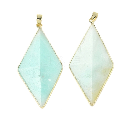 Natural Flower Amazonite Faceted Big Pendants G-L623-04G-01-1