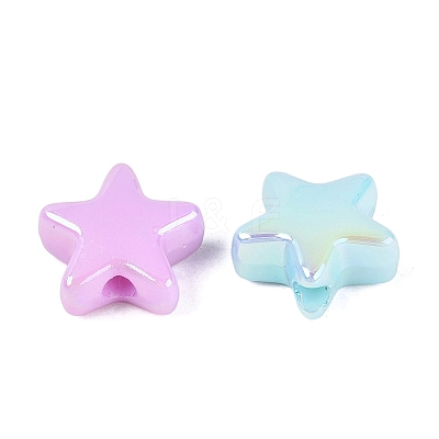 Luminous Opaque UV Plating Acrylic Beads OACR-Q204-22-1