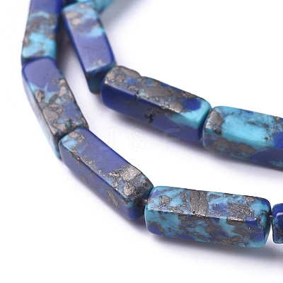Assembled Synthetic Gold Line Turquoise and Natural Lapis Lazuli Beads Strands G-D0006-B01-1