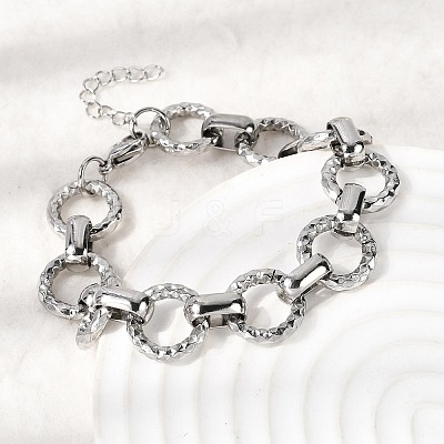 304 Stainless Steel Link Chain Bracelets for Women BJEW-P388-02A-P-1