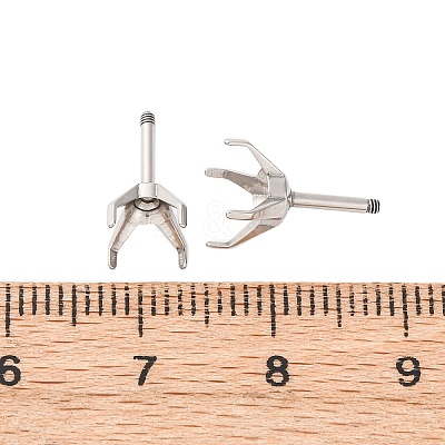 304 Stainless Steel Stud Earring Findings STAS-B091-02B-07P-1