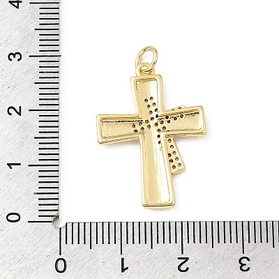 Easter Brass Micro Pave Clear Cubic Zirconia Pendants KK-E799-05A-G-1
