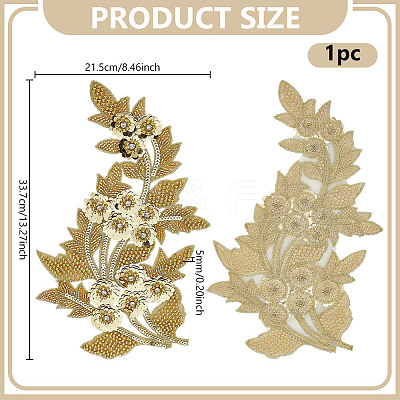 Flower Sequin Embroidery For Clothes Fabric Decoration Badge DIY-WH0899-104-1