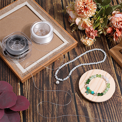 2 Boxs 2 Colors Round Elastic Crystal String EW-SC0001-02-1