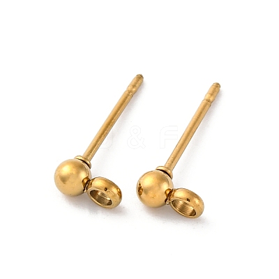 304 Stainless Steel Ball Post Stud Earring Findings LS-STAS-Z035-01G01-G-1
