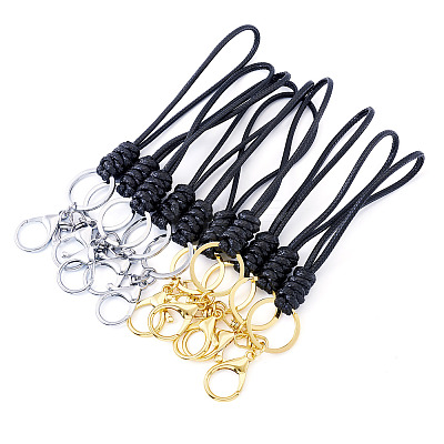 10Pcs 2 Colors Eco-Friendly Korean Waxed Polyester Cord Keychains KEYC-TA00033-1