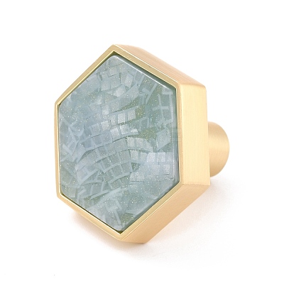 Hexagon with Marble Pattern Brass Box Handles & Knobs DIY-P054-C01-1