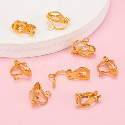 Brass Clip-on Earring Findings EC109-G-1