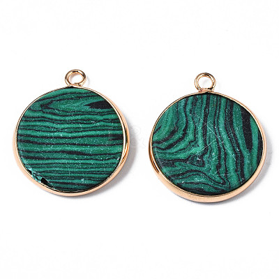 Synthetic Malachite Pendants G-Q998-010E-1-1
