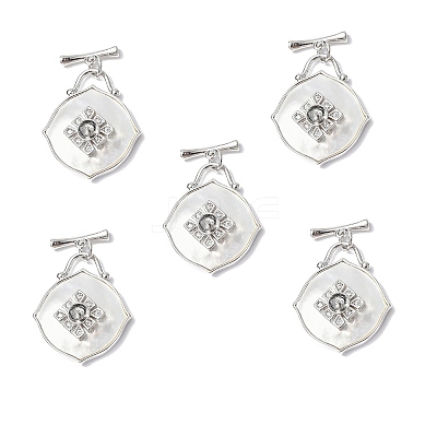 Rhombus Shell Toggle Clasps LS-KK-P223-09P-1