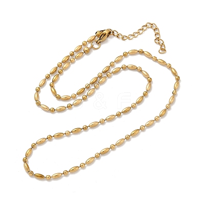 2.5MM 304 Stainless Steel Round Oval Link Chain Necklaces X-NJEW-M110-01G-1