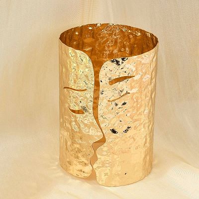 Textured Alloy Open Cuff Bangles for Women LS-BJEW-K272-04G-1
