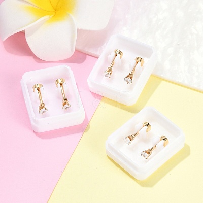 Heart Glass Ear Fake Plugs EJEW-H105-25G-A-1