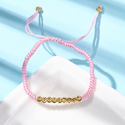 Polyester Cord Braided Bead Bracelets for Women BJEW-L698-01G-12-1