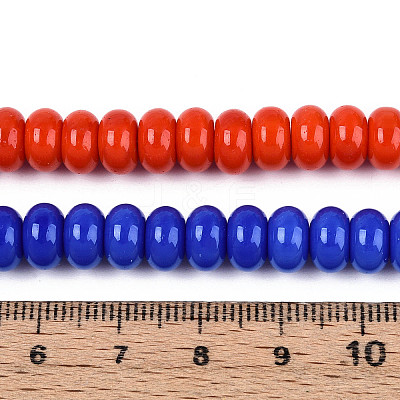 Electroplate Opaque Solid Color Glass Beads Strands GLAA-T025-4mm-18-1